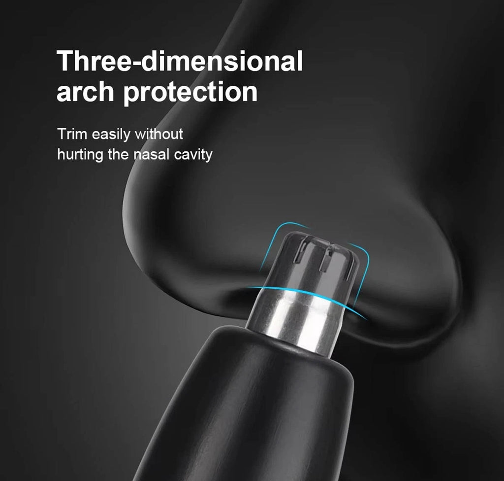 Rechargeable Waterproof Ear & Nose Hair Trimmer with LED Display