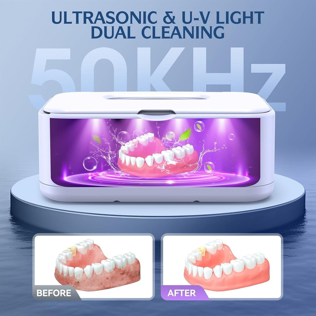 UV Ultrasonic Dental Retainer Cleaner Machine for Invisalign & Dental Guards
