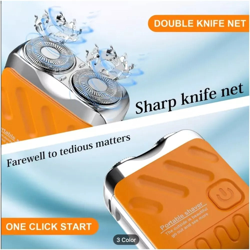 Men's Rechargeable Waterproof Mini Travel Rotary Electric Shaver