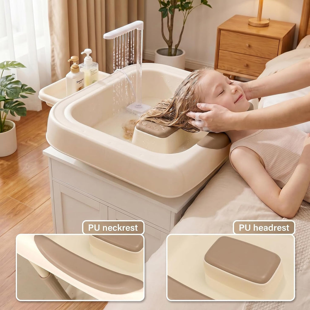Portable Hair Washing Basin with Quiet Wheels for Home & Salon Use