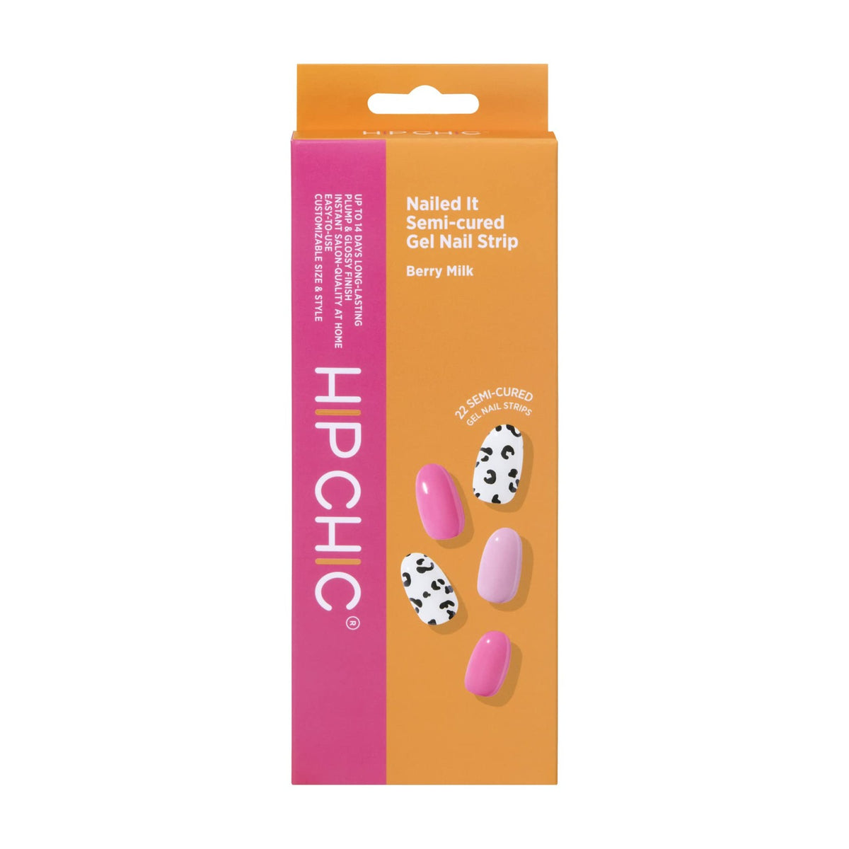 Semi-Cured Gel Nail Strips Berry Milk - Long-Lasting Nail Wraps for Salon Quality
