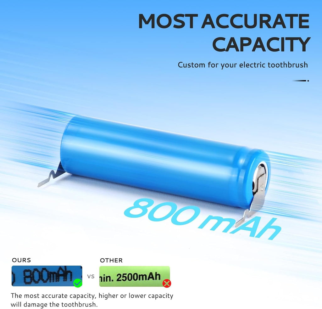 Rechargeable Electric Toothbrush Battery 800mAh for Philips HX Series