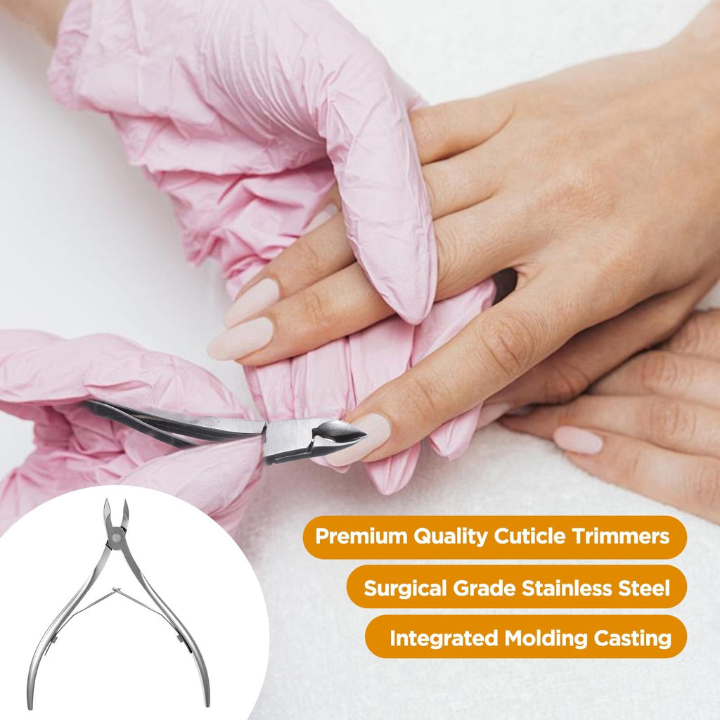 Professional Stainless Steel Cuticle Nippers 12-Pack for Dead Skin & Nail Care