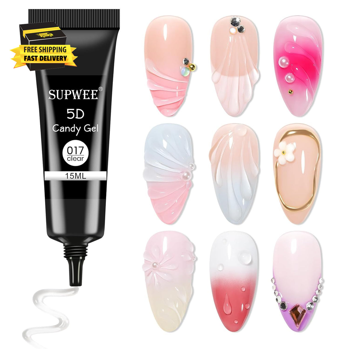 Clear 3D Nail Art Sculpting Gel for DIY Nail Design & Decoration