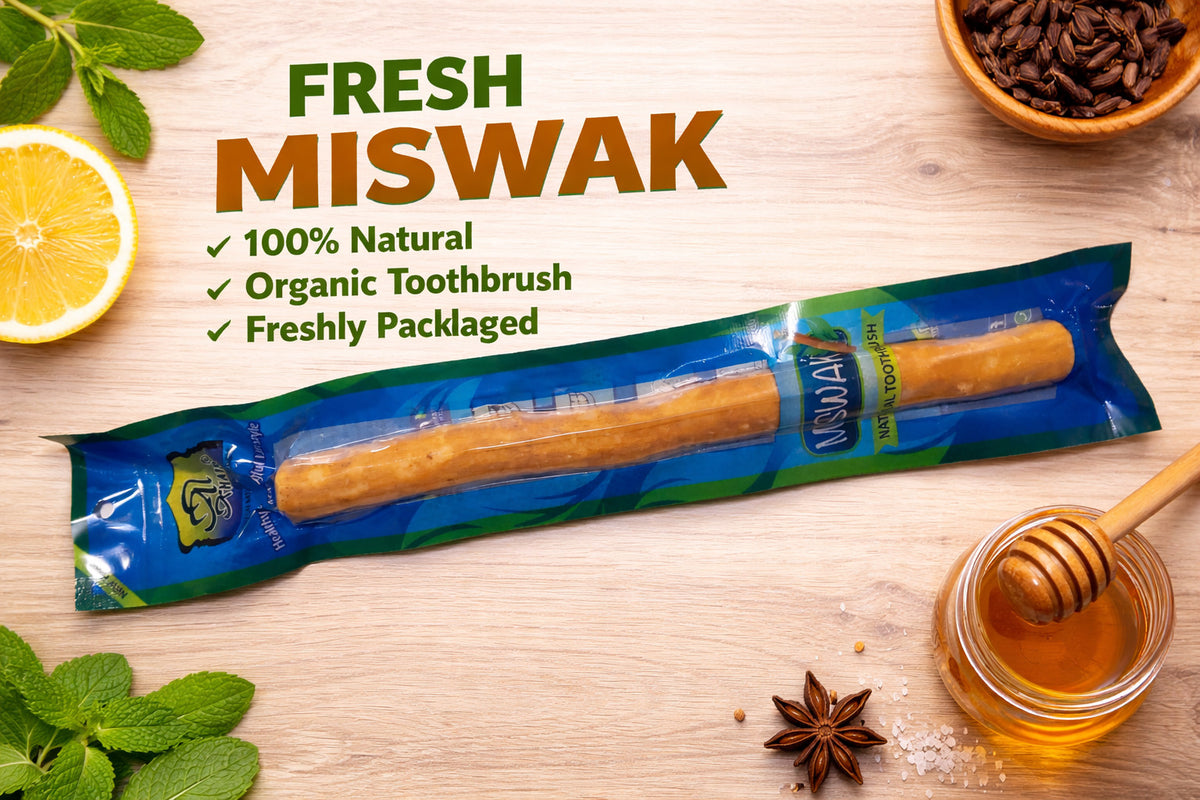 Natural Miswak Toothbrush Sticks 12 Pack for Oral Hygiene & Whitening