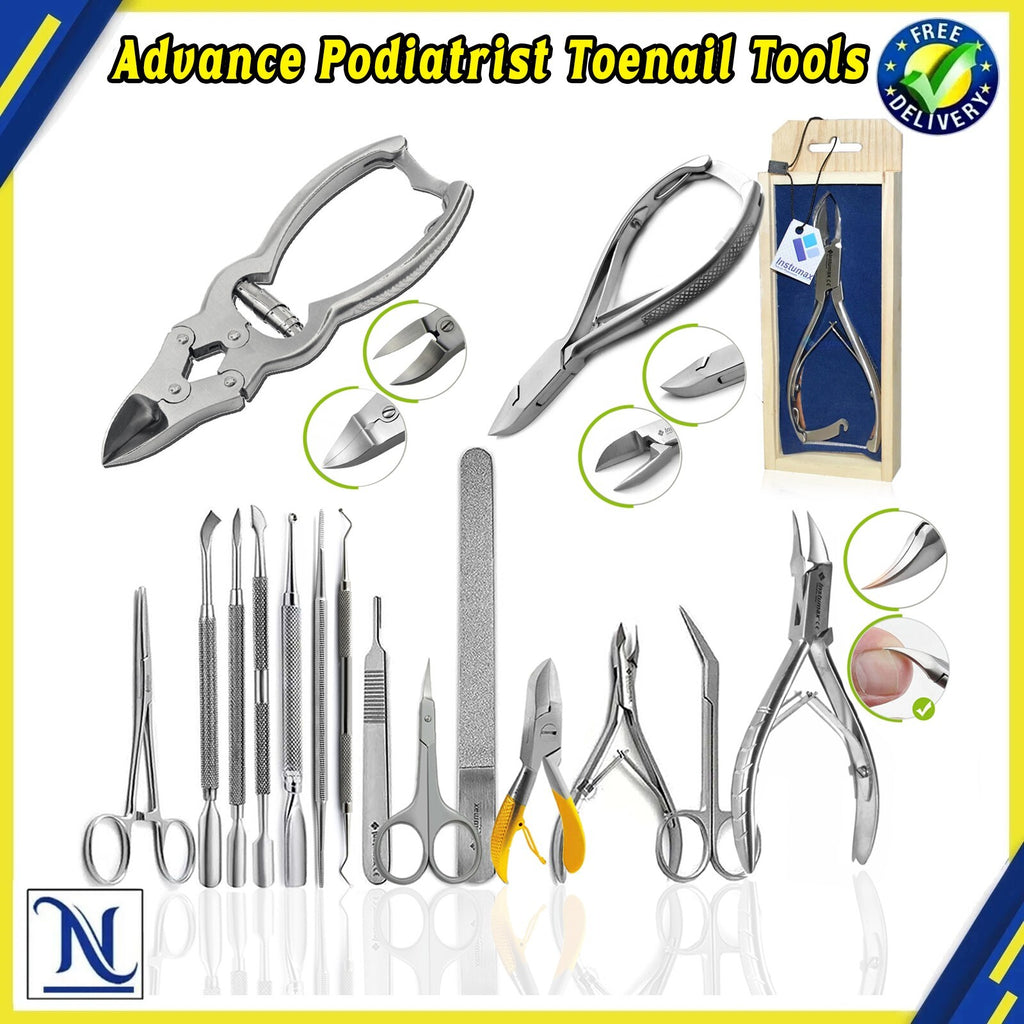 Diabetic Nail Care Kit with Thick Toenail Clippers & Podiatry Tools