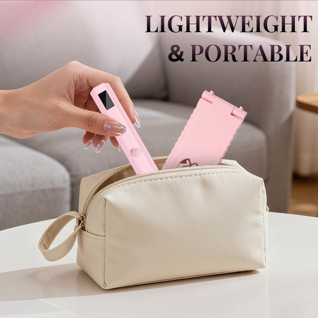 Mini Handheld UV Light for Gel Nails with Stand, Rechargeable Nail Curing Lamp