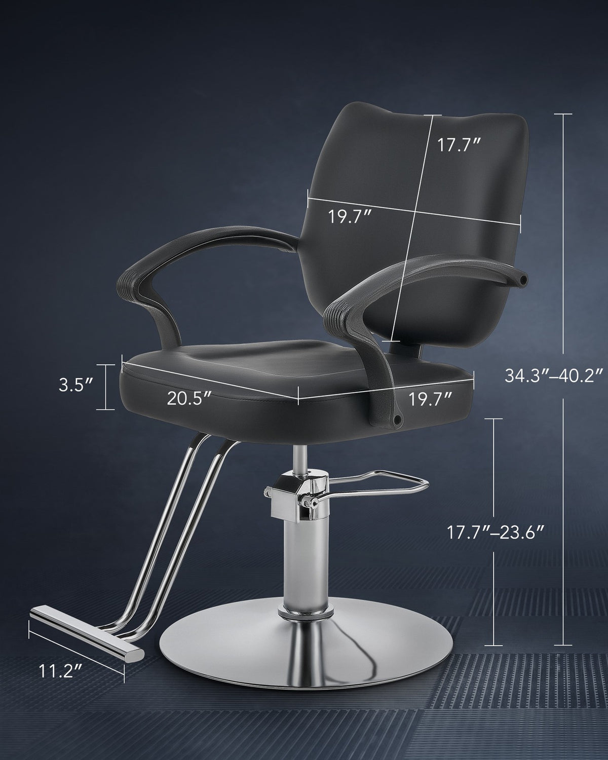 Hydraulic Barber Chair - All Purpose Salon Reclining Styling Chair with 360° Casters