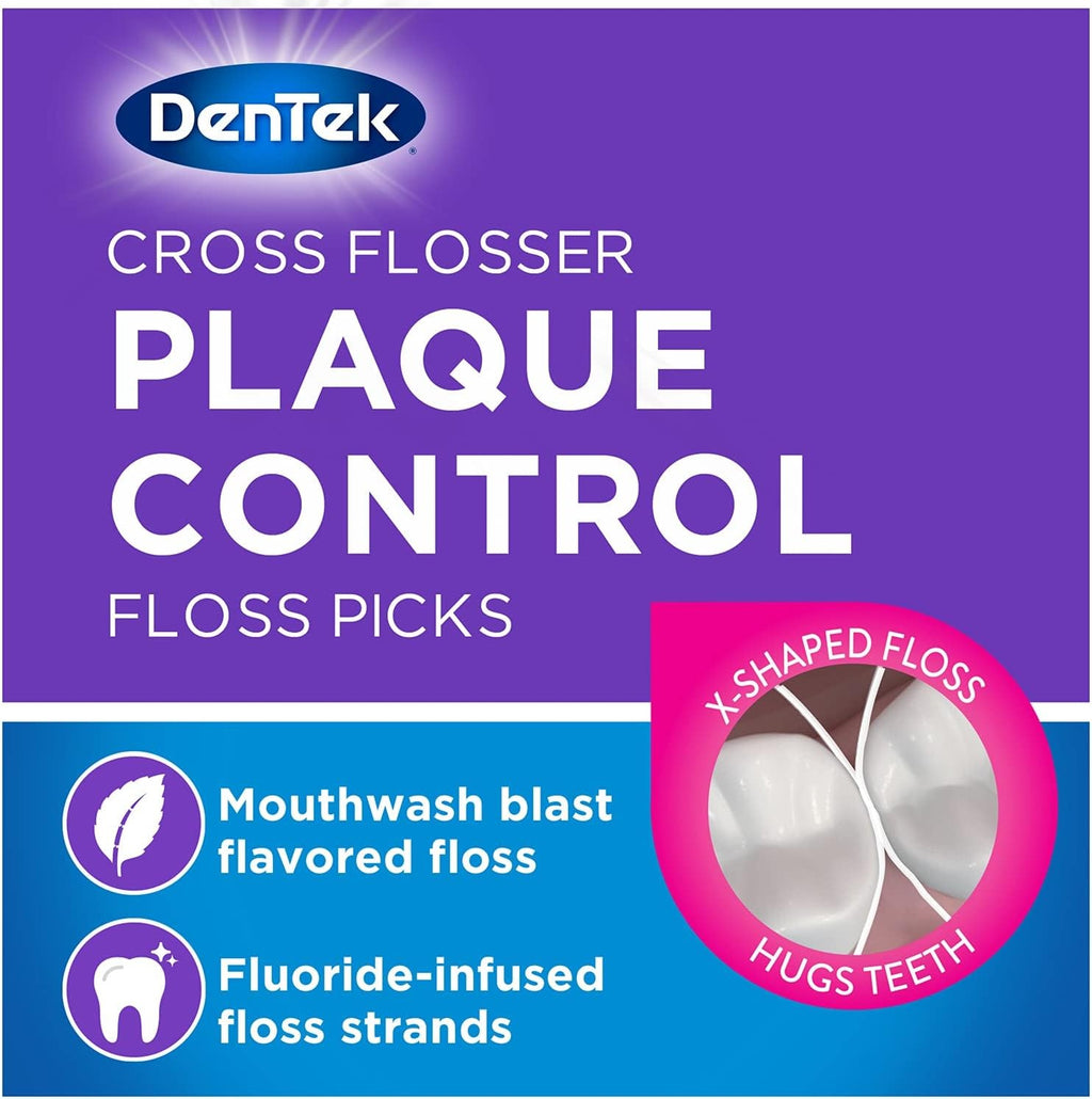 X-Shaped Dental Floss Picks Pack of 3 - Plaque Removal & Oral Hygiene
