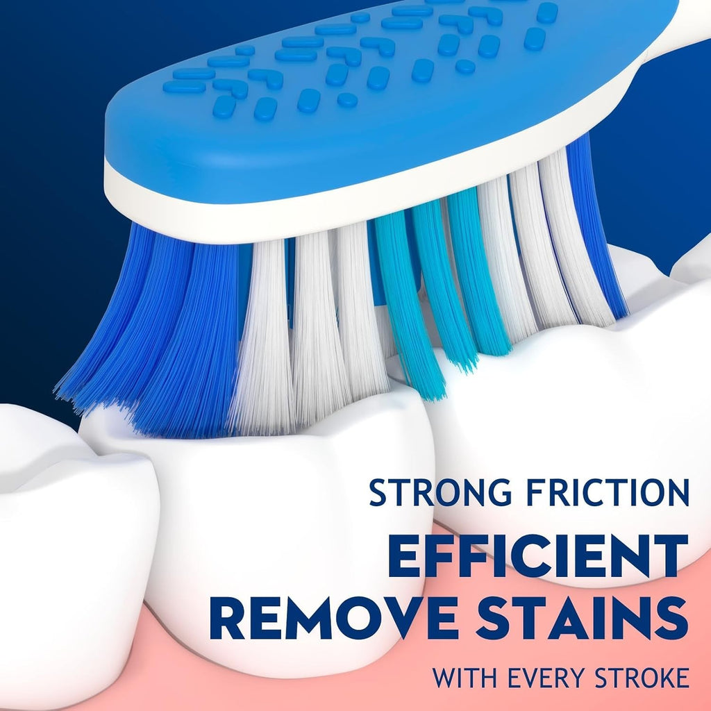 Manual Toothbrushes Pack with Wavy Bristles & Tongue Cleaner for Adults