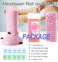 Waxing Kit with Roll-On Depilatory Wax Heater & Cartridges for Hair Removal
