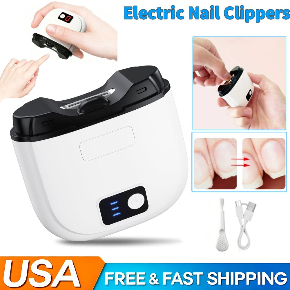 Electric Toe Nail Clippers for Thick Nails - Rechargeable, Low Noise Trimmer