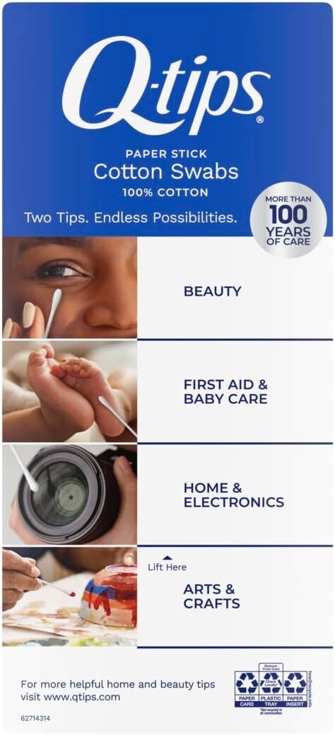 Cotton Swabs 750 Count - Soft, Gentle Ear & Beauty Care Tips