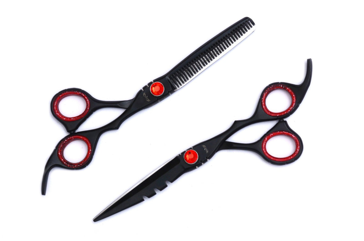 Professional Hair Cutting & Thinning Scissors Set 6.5" with Razor & Tweezer