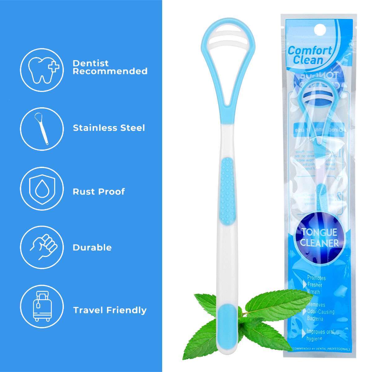 Cordless Water Flosser Oral Irrigator Teeth Cleaner with Tongue Scraper