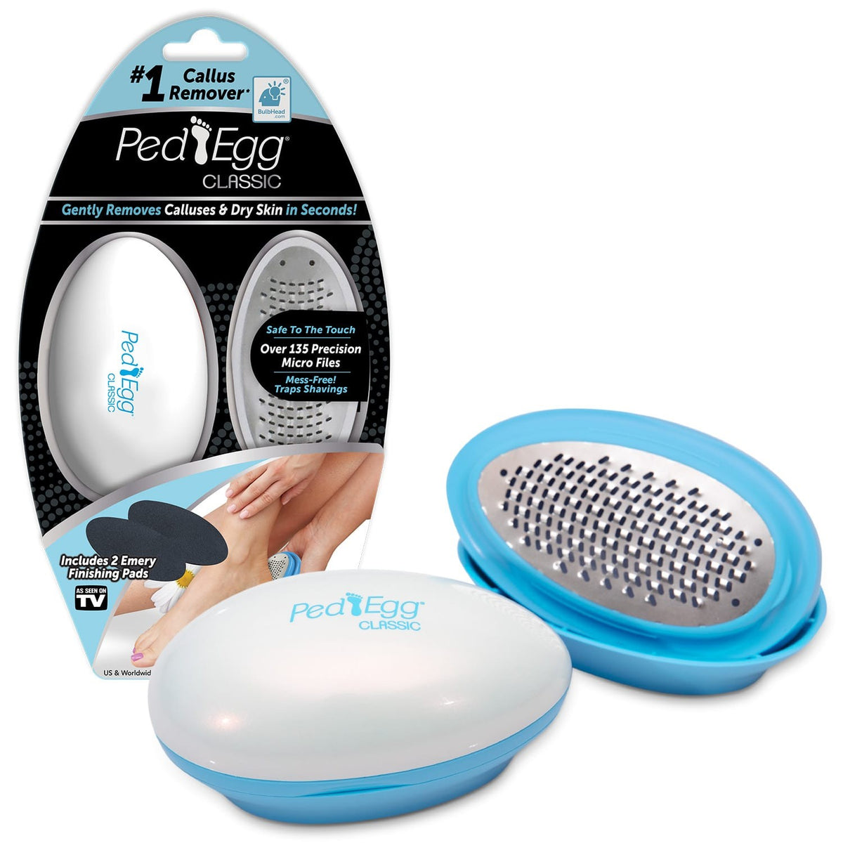 PedEgg Classic Callus Remover for Feet - Exfoliates Dry Skin & Calluses