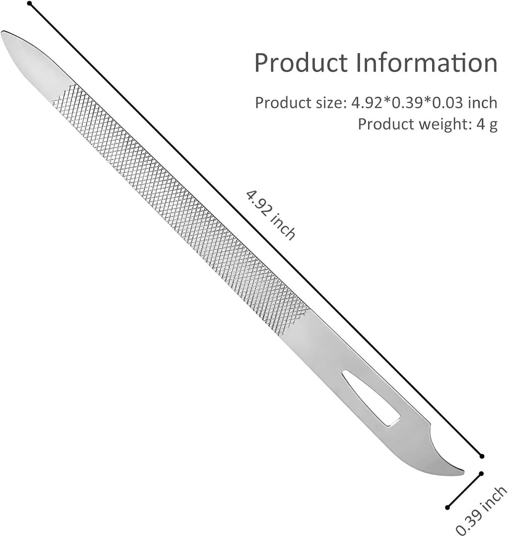 Stainless Steel Double-Sided Nail Files - 10 Pack for Fingernails & Toenails