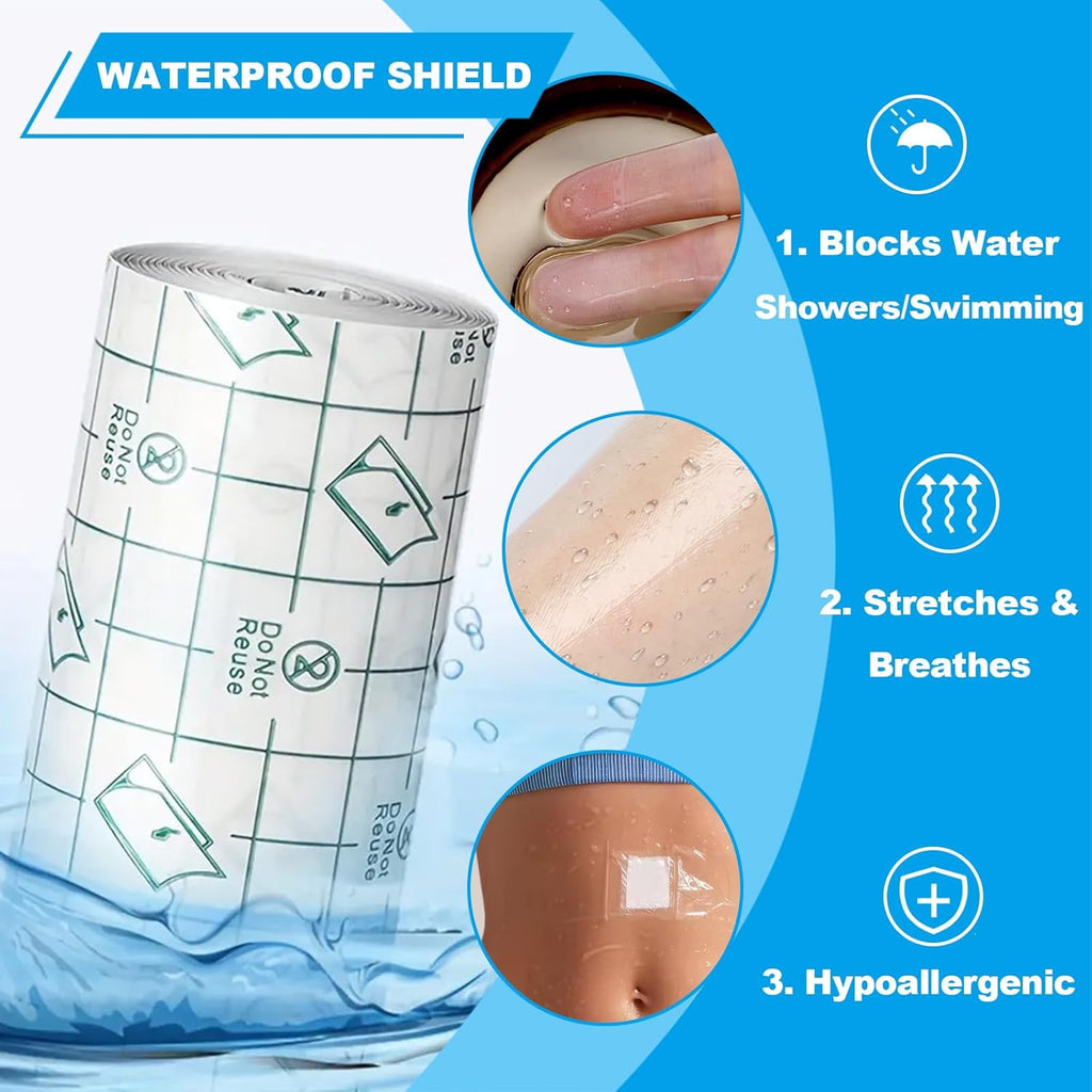 Second Skin Tattoo Cover Waterproof Bandage — 3 Rolls for Aftercare