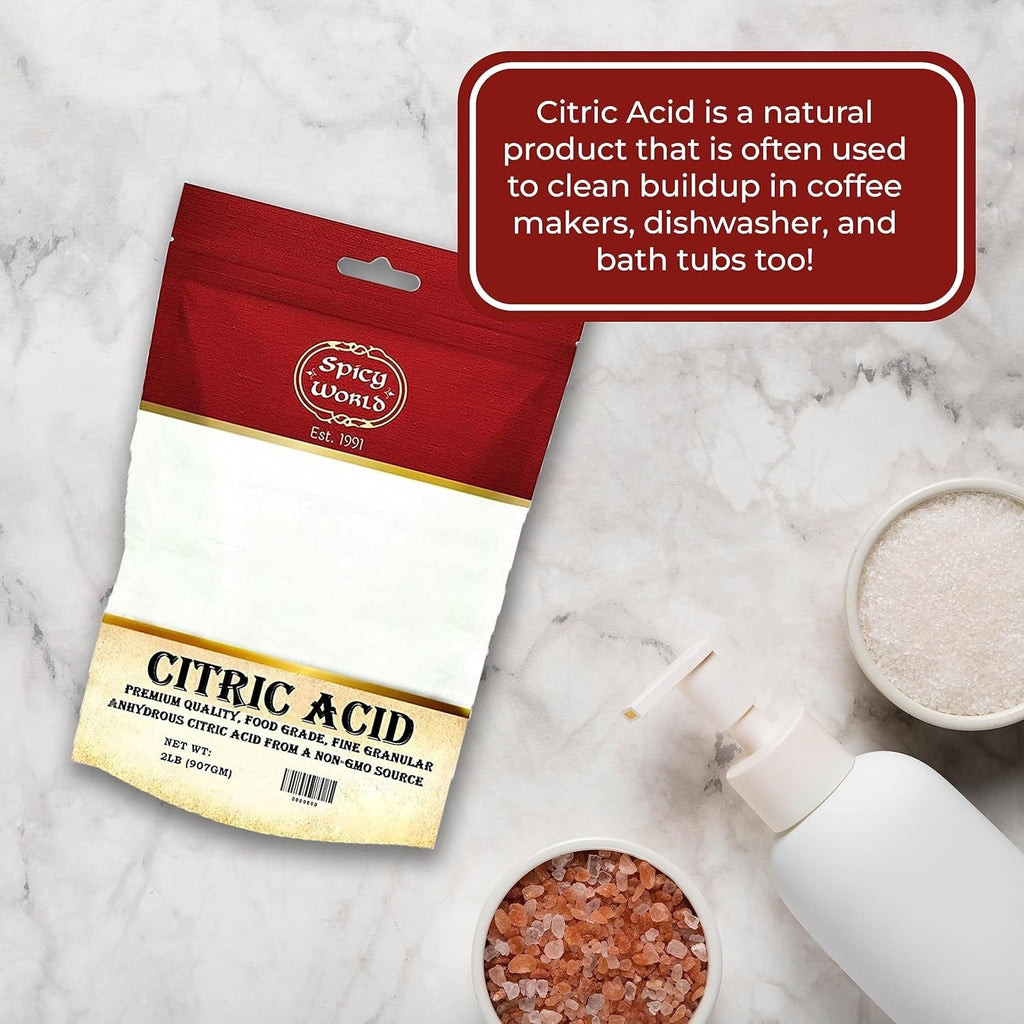 Citric Acid Powder 2LB Food Grade Non-GMO Natural Preservative & Cleaning