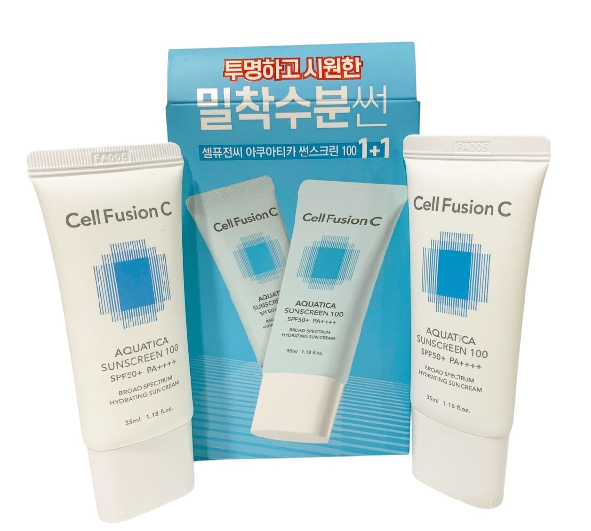 Cell Fusion C Aquatica Sunscreen SPF 50+ Hydrating Sun Cream Set of 2