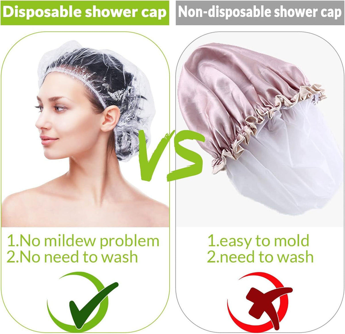 Disposable Shower Caps Large Elastic Hair Salon Shower Caps 200PCS