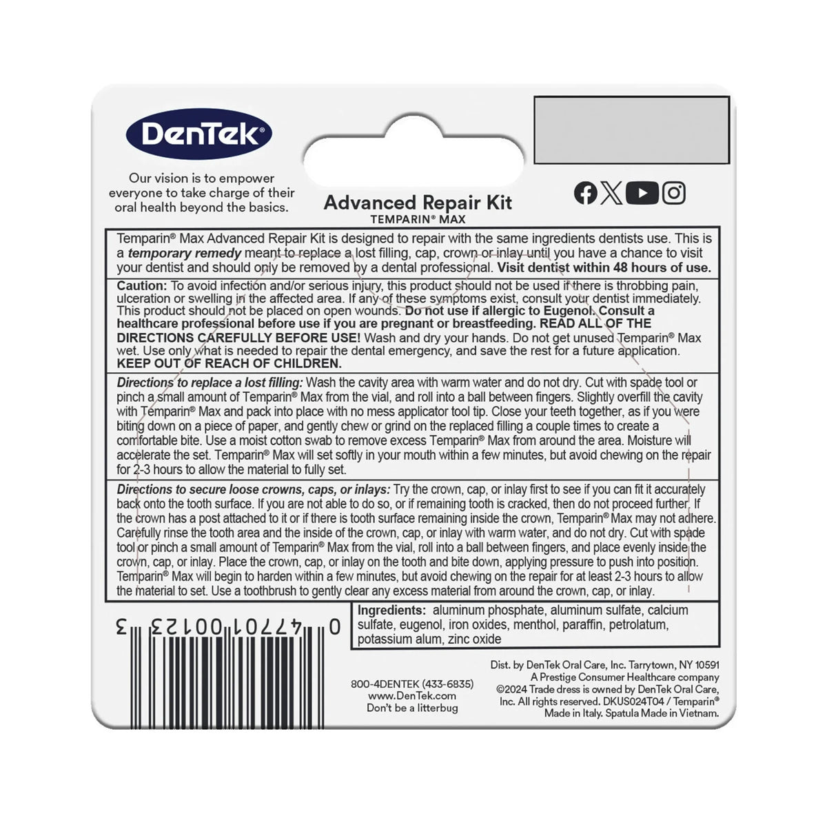 Dental Repair Kit for Loose Fillings - Emergency Temporary Tooth Fix, 13+ Repairs