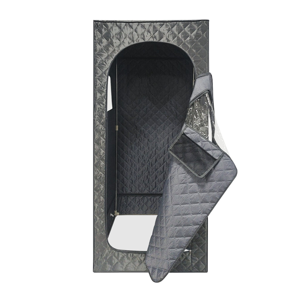 Portable Steam Sauna Tent with 2.6L Steamer & Folding Chair Gray
