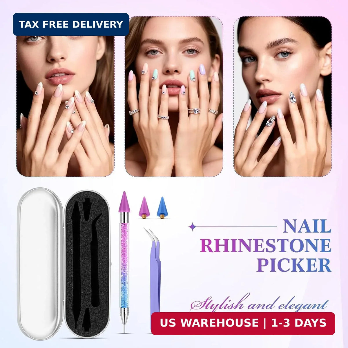 Rhinestone Picker Tool Set for Nail Art and Crafting - Dual Head Wax Pen