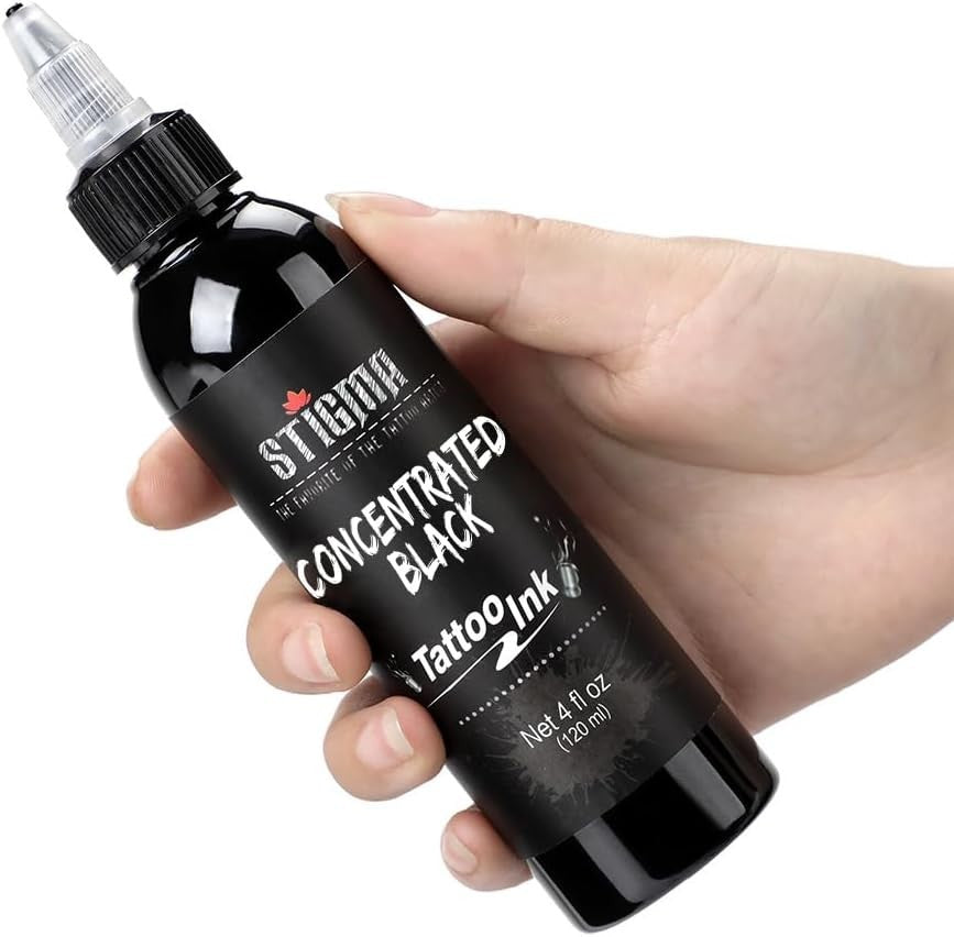 Professional Black Tattoo Ink 120ml Sterilized for Safe Skin Application
