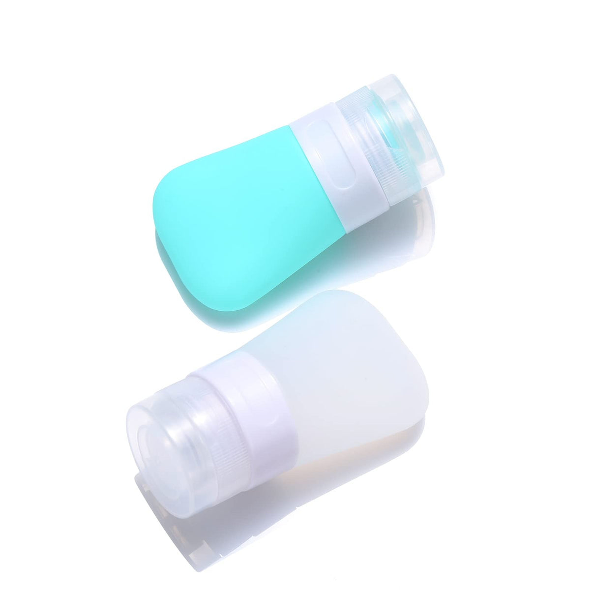 2 Pcs Silicone Travel Bottles Set - Leak-Proof, Refillable, 1.3oz