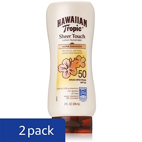 SPF 50 Sunscreen Lotion Pack - Hawaiian Tropic Sheer Touch, 8 Oz Each