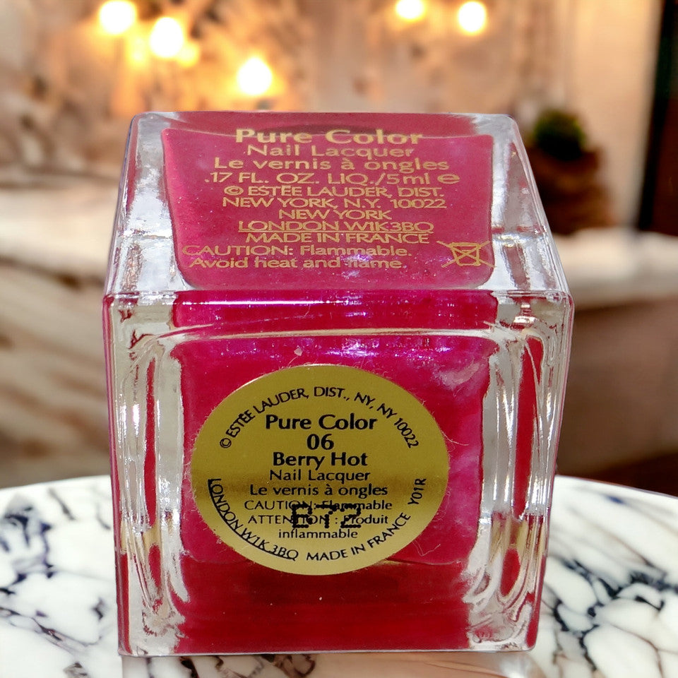Estee Lauder Pure Color Nail Lacquer - Berry Hot - 0.17 oz Travel Size - New