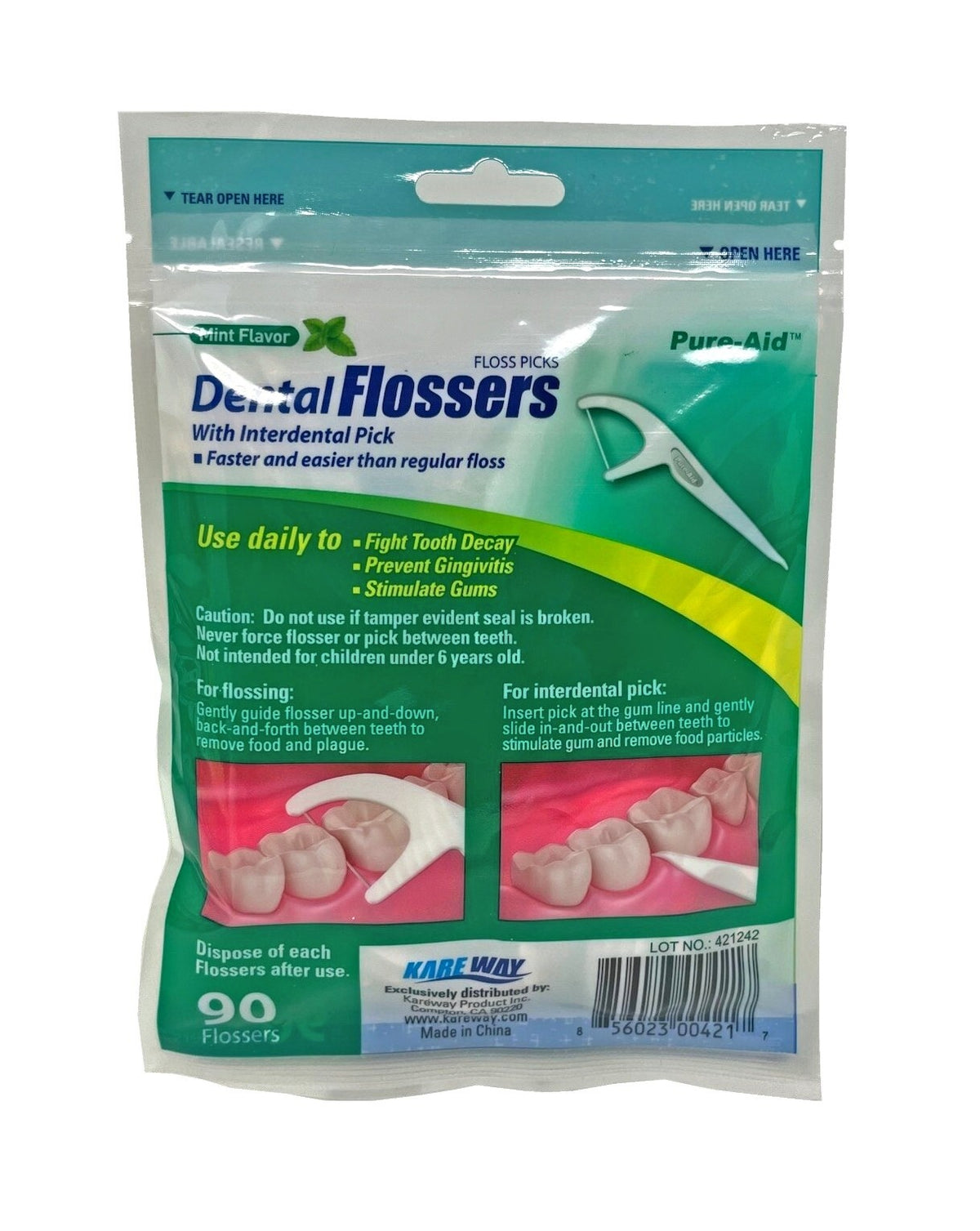 180 Count Mint Dental Floss Picks - Oral Toothpicks for Extra Cleaning