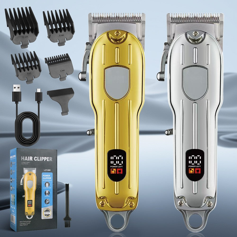 Rechargeable Hair Clippers Kit with Adjustable Blades and Metal Body