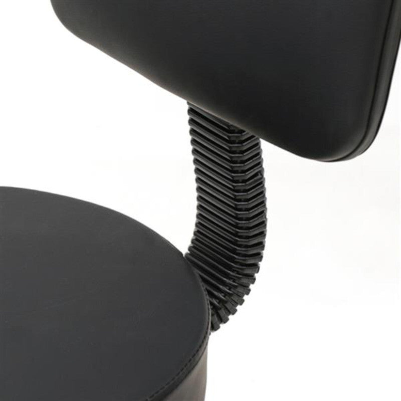 Adjustable Salon Stool with Back Support - Black Round Seat