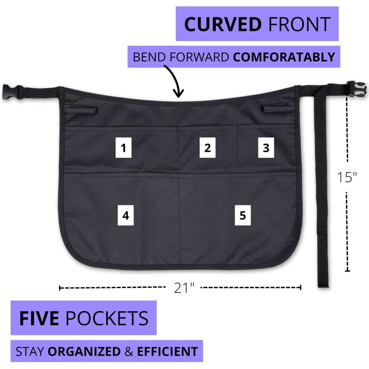 Unisex Waterproof Bleach-Proof Barber Apron with 5 Pockets - Hair Stylist Workwear