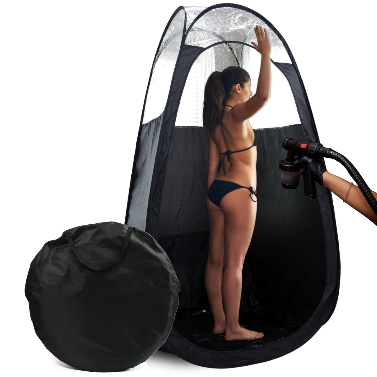 Portable Spray Tan Tent with Clear Design and Fan Opening – Professional & Home Use