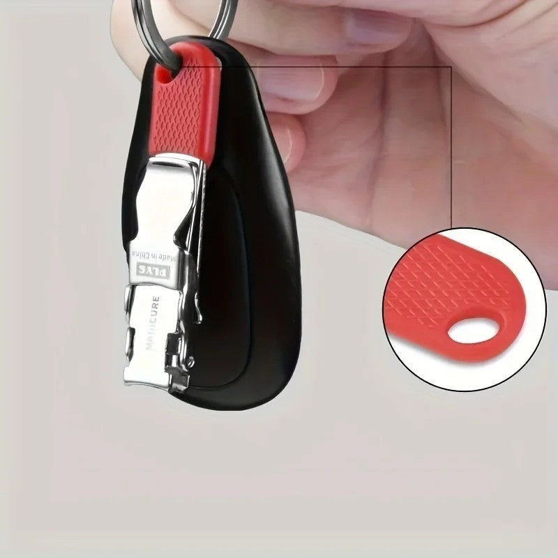 Stainless Steel Folding Nail Clipper Keychain Portable Manicure Grooming Tool