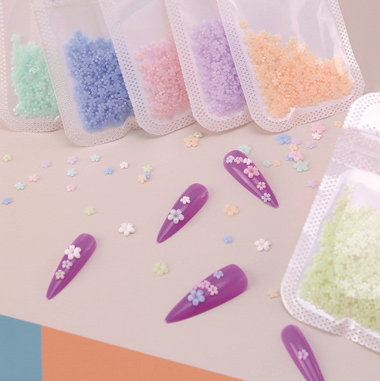 Mixed Color Change 3D Flower Nail Art Decorations - 500pcs & 100pcs Sets
