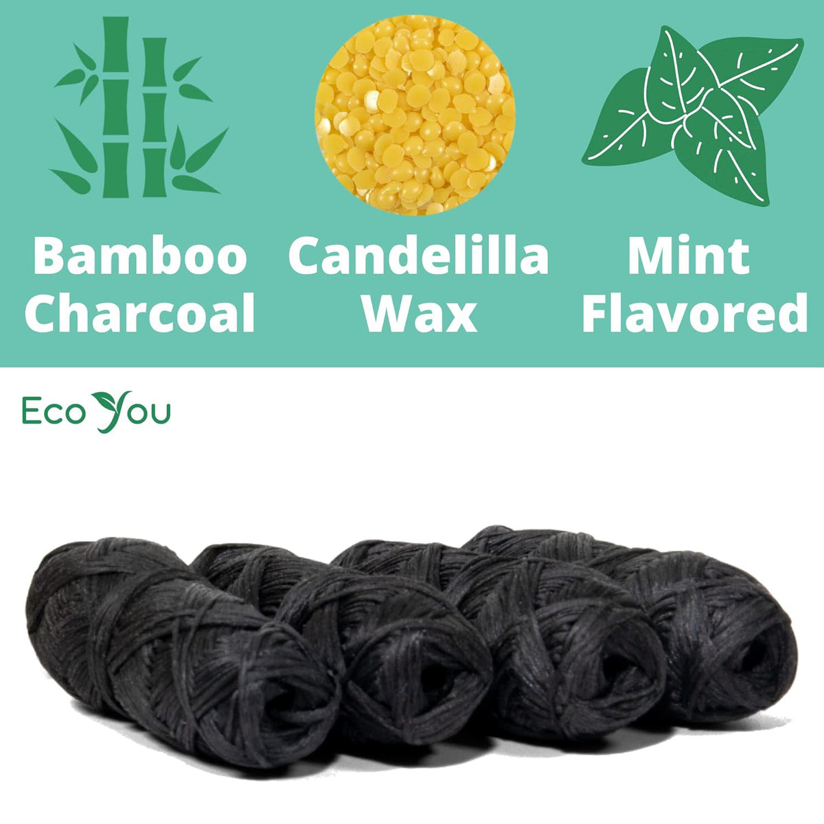 Biodegradable Dental Floss Refill Pack - Mint & Candelilla, 4x100 ft