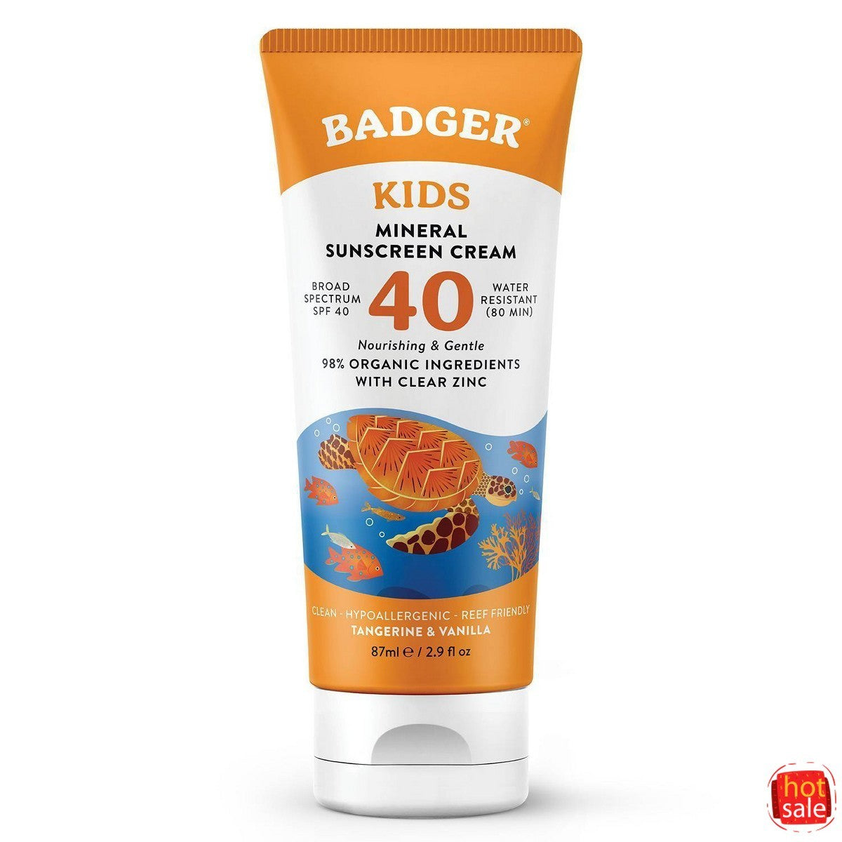 Kids Mineral Sunscreen SPF 40 Hypoallergenic Paraben-Free Vanilla 2.9 oz