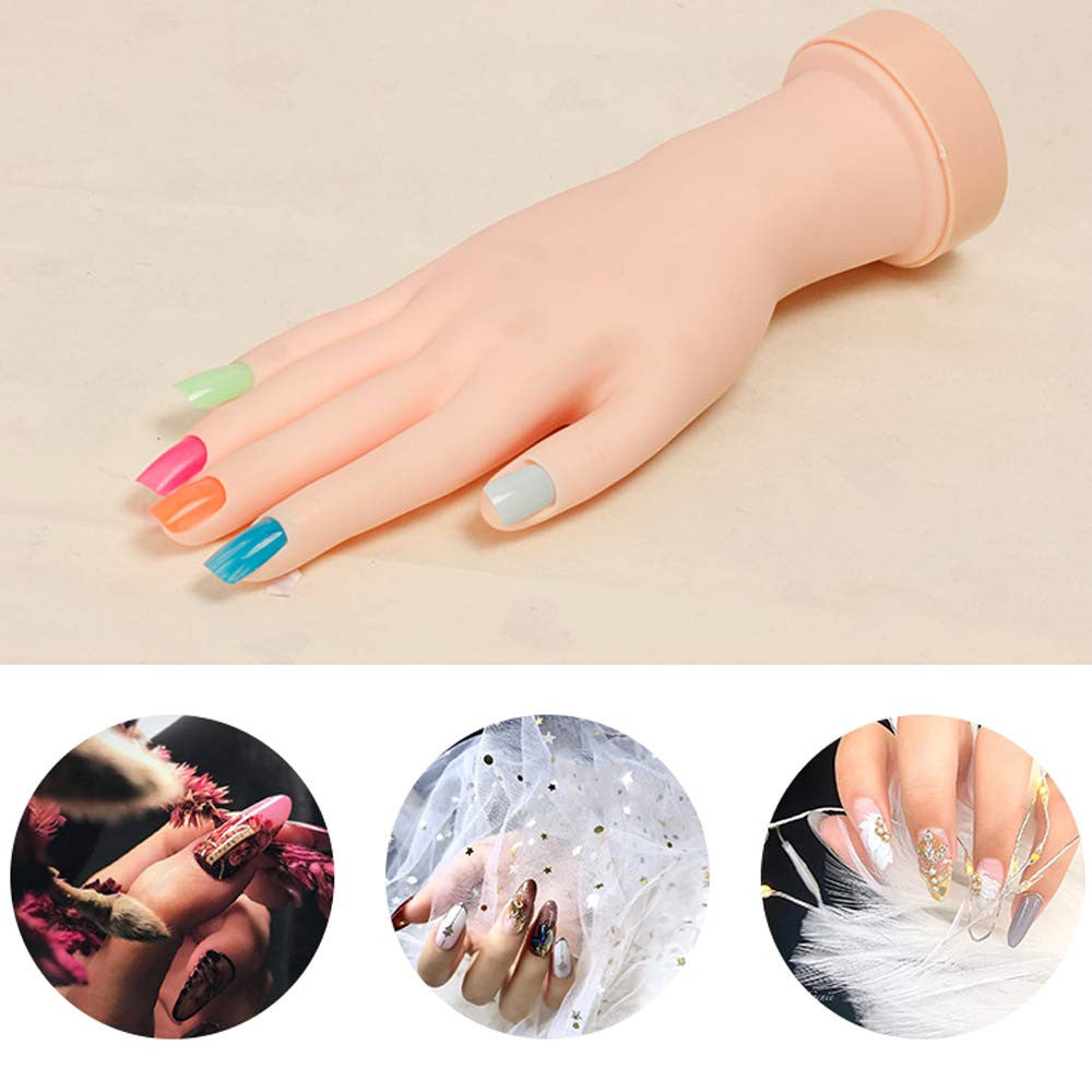 Flexible Nail Art Practice Hand Manicure Training Tool for Beginners