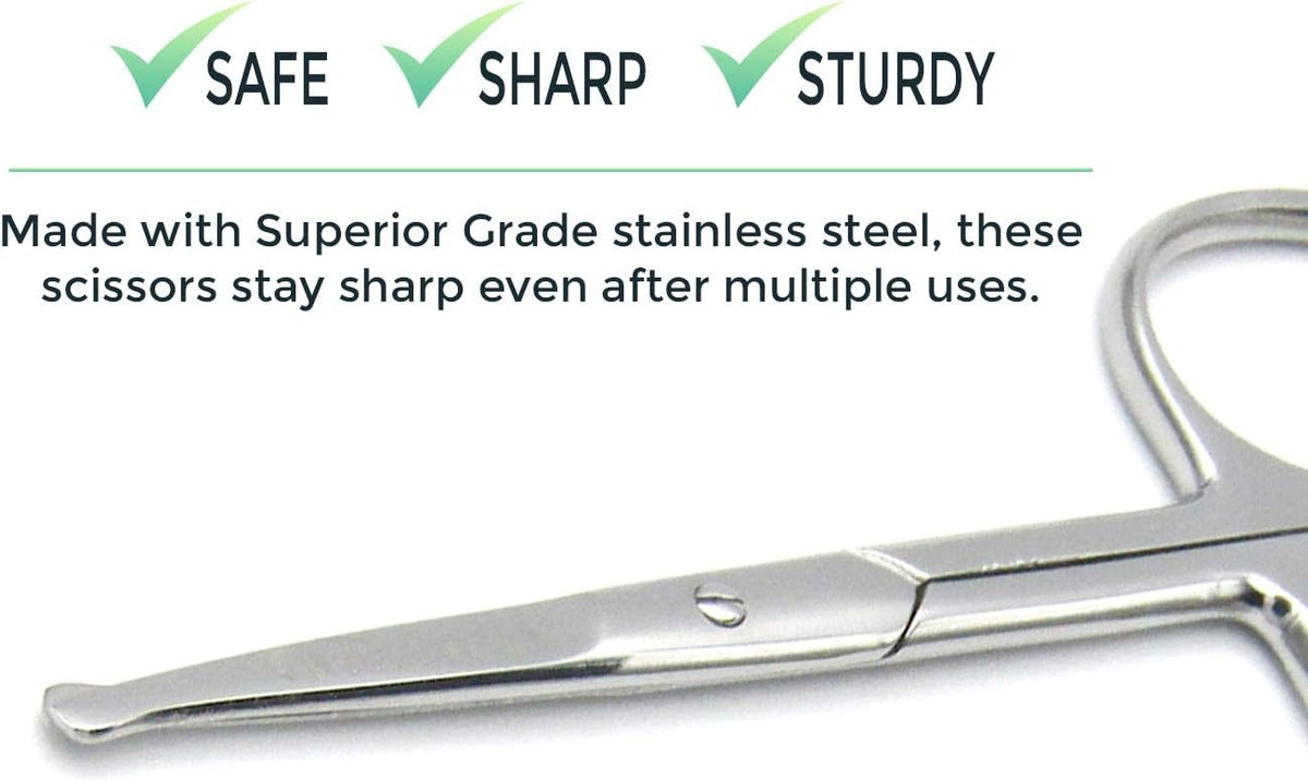 Nose and Beard Scissors 3.7-Inch Safety Rounded Tip Grooming Shears