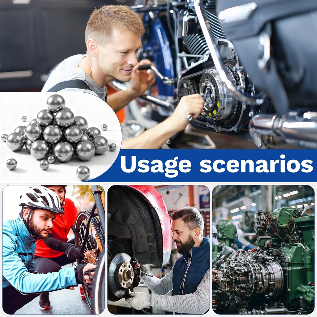 840 Pcs Stainless Steel Ball Bearings for Bicycle and Mechanical Use - Multiple Sizes