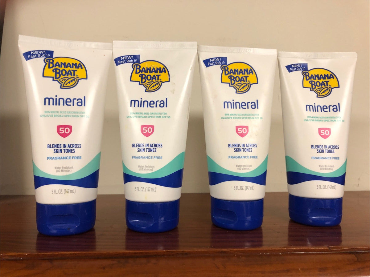 Mineral SPF 50 Sunscreen Lotion 4 Pack - Water & Sweat Resistant, 5oz