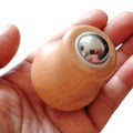 Stainless Steel Facial Massage Roller with Beech Wood Handle - Portable Skin Care Tool