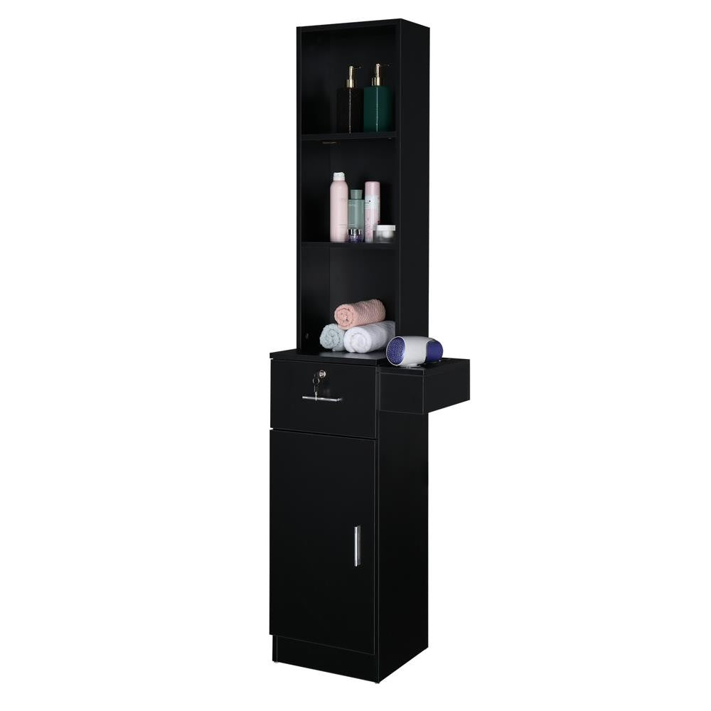 Salon Wall Mounted Storage Cabinet with Lockable Drawers & Shelves for Hairdressing Equipment