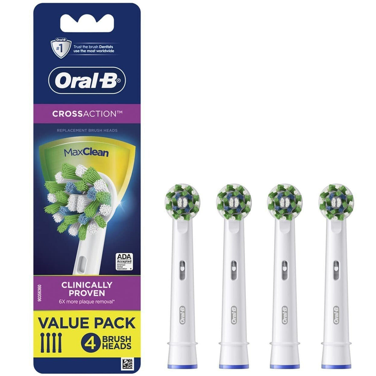 Electric Toothbrush Replacement Heads - Cross Action 4 Pack