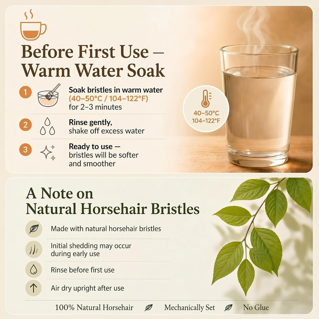 Eco-Friendly Horse Hair Bamboo Toothbrush Set of 10 - Plastic-Free Natural Oral Care