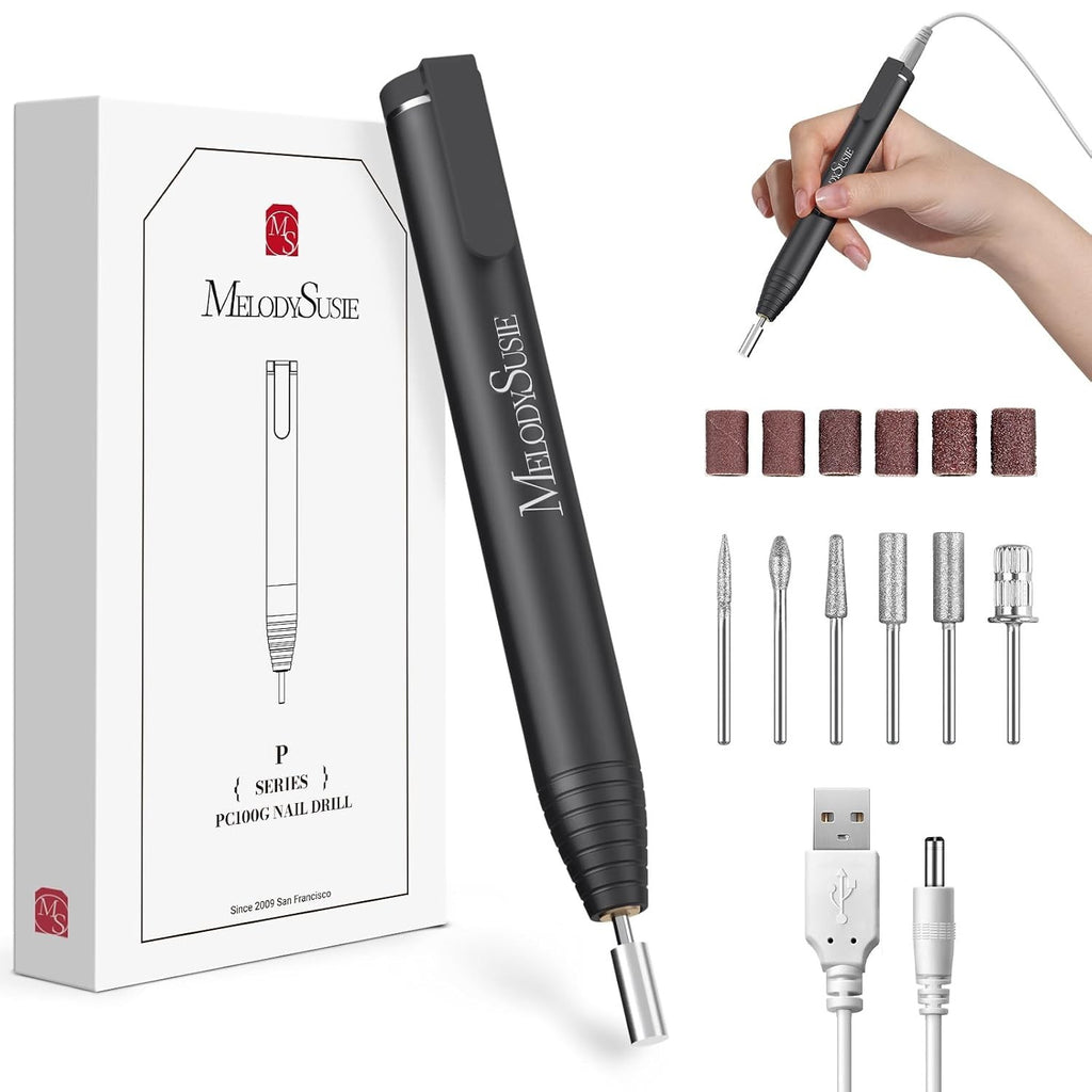 Electric Nail Drill Set for Manicure Pedicure - Portable Nail File Kit with 8 Bits